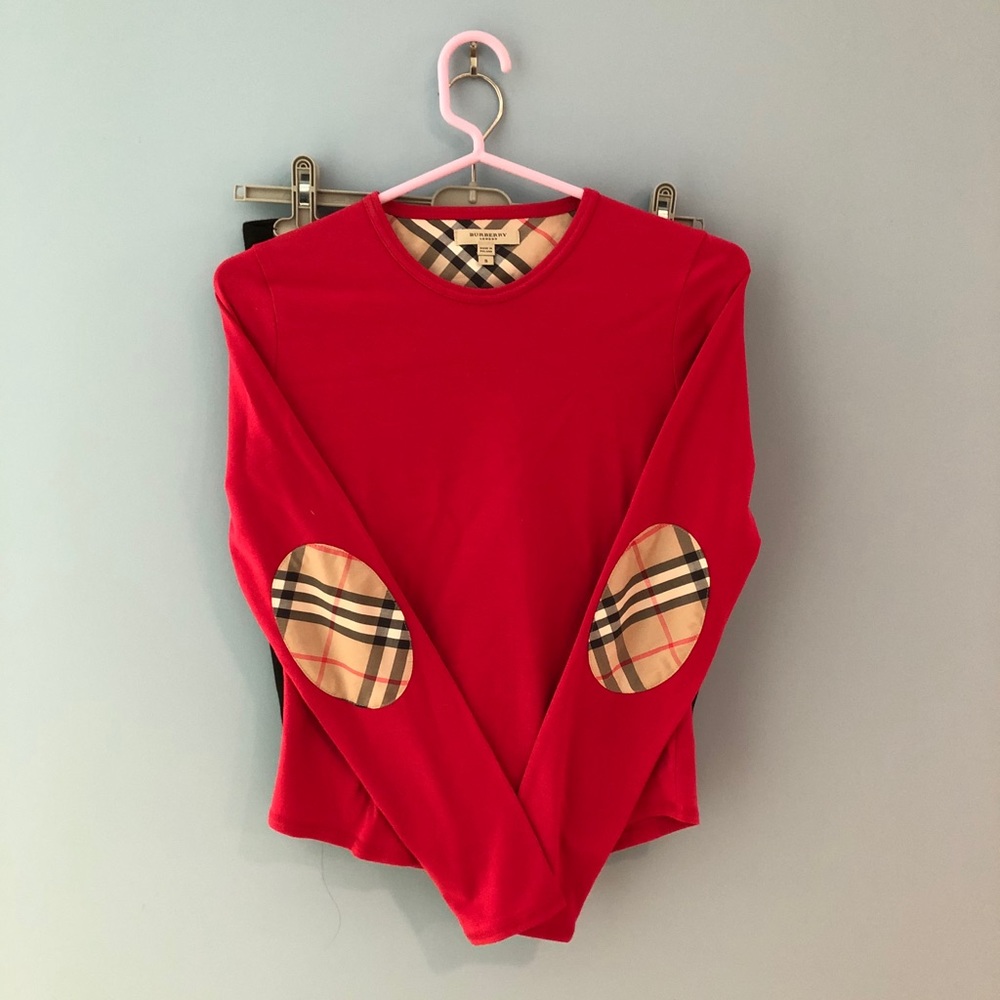 Burberry red long sleeve top